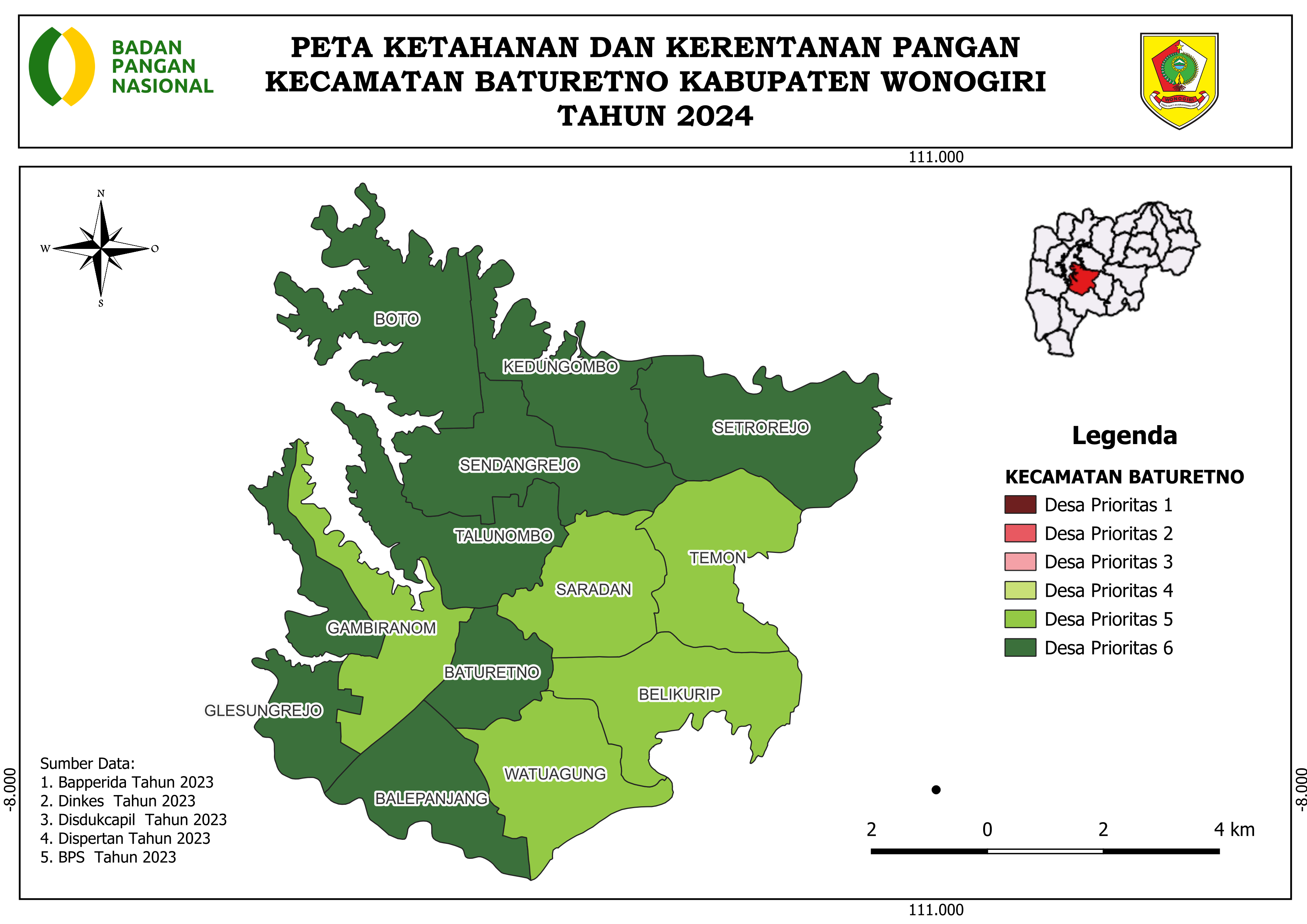 PETA KECAMATAN BATURETNO TAHUN 2024